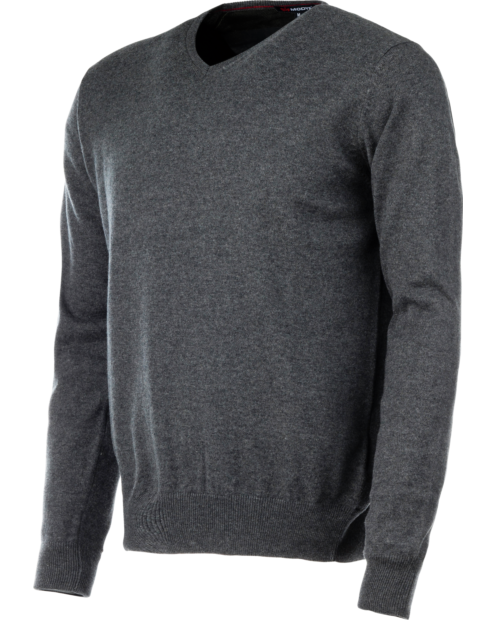 Pullover Gola em V Cinzento