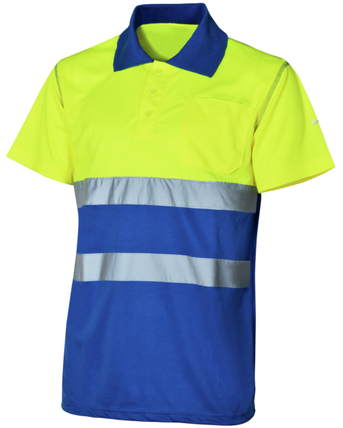 Polo de Trabalho Alta Visibilidade 1/2 Amarelo/Real