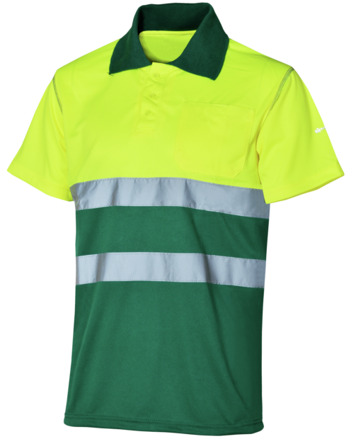Polo de Trabalho Alta Visibilidade 1/2 Amarelo/Verde