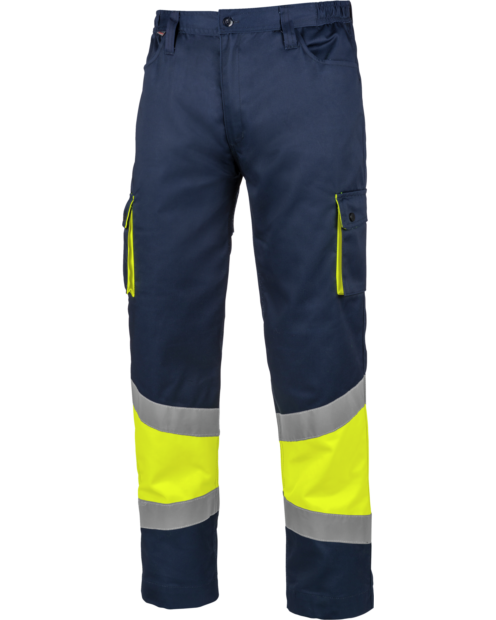 Calças de Trabalho Alta Visibilidade 1/2 Azul-marinho/Amarelo