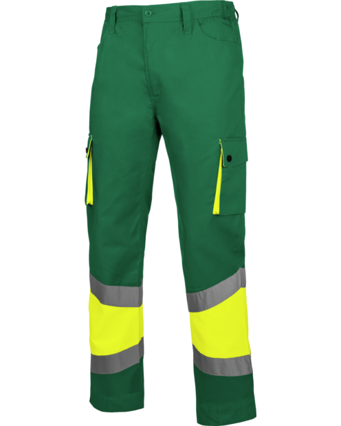 Calças de Trabalho Alta Visibilidade 1/2 Amarelo/Verde