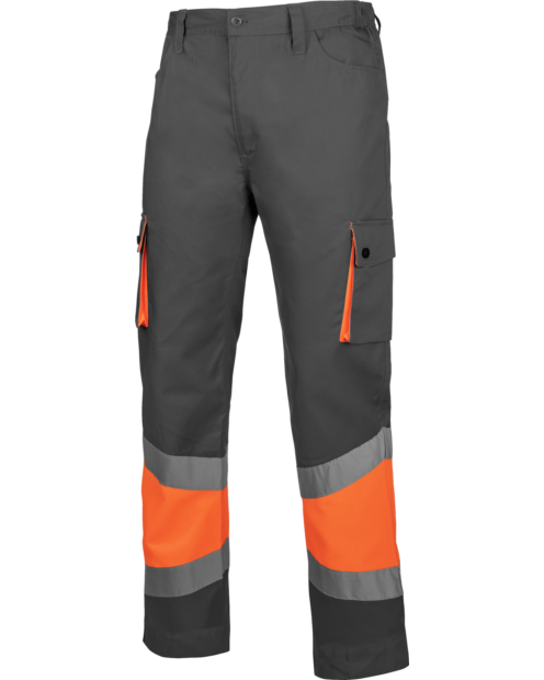 Calças de Trabalho Alta Visibilidade 1/2 Laranja/Cinzento