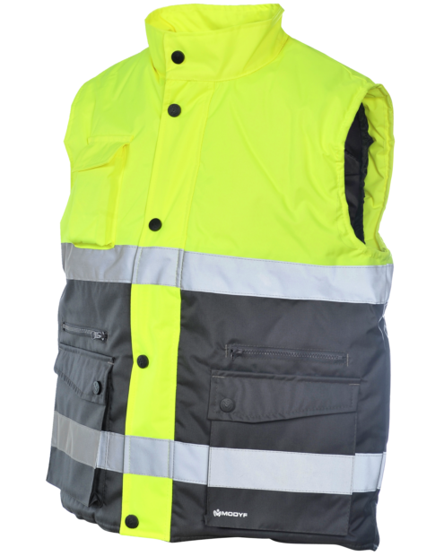 Colete de Trabalho Alta Visibilidade 2/1 Amarelo/Cinzento