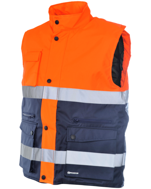 Colete de Trabalho Alta Visibilidade 2/1 Laranja/Azul-marinho