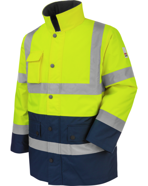 Parka de Trabalho Alta Visibilidade 3/2 Amarelo/Azul-marinho
