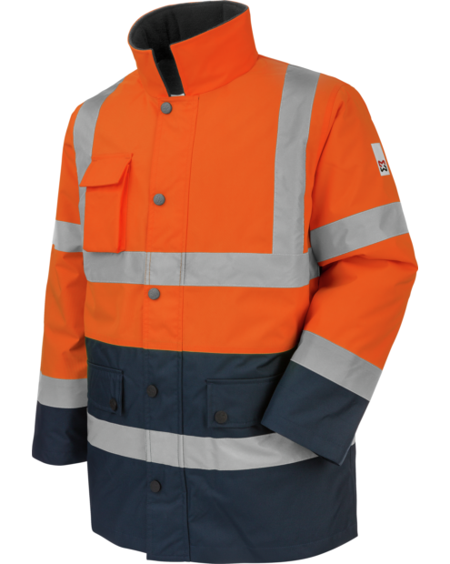 Parka de Trabalho Alta Visibilidade 3/2 Laranja/Azul-marinho