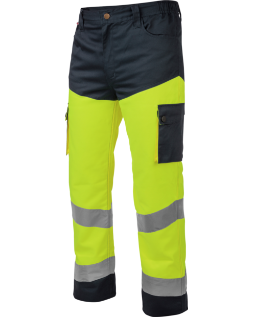 "Calças Alta Visibilidade Classe 2 Azul-marinho/Amarelo"