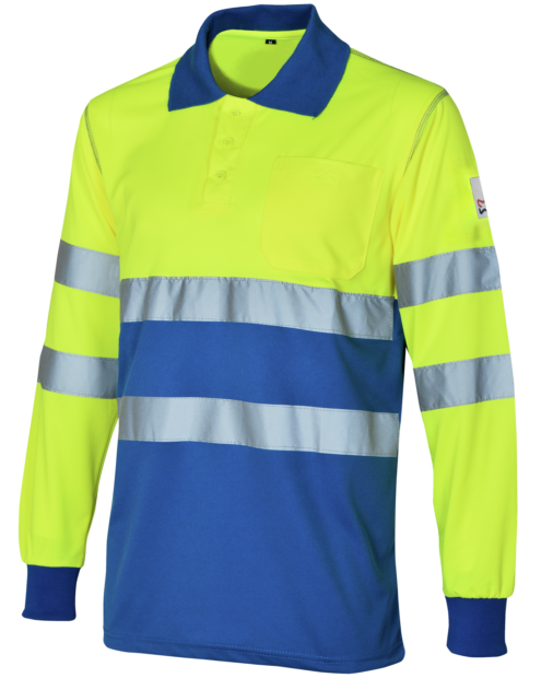 Polo de Trabalho Alta Visibilidade 1/2 Amarelo/Real
