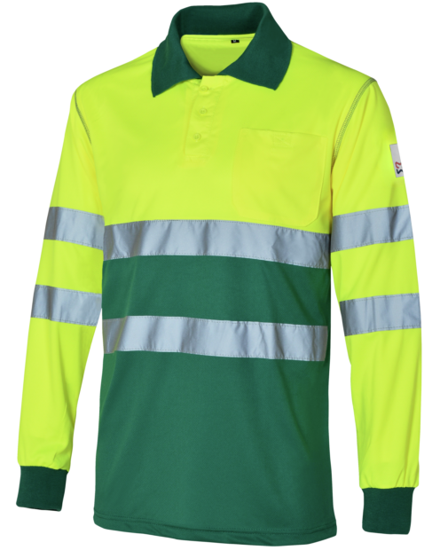 Polo de Trabalho Alta Visibilidade 1/2 Amarelo/Verde
