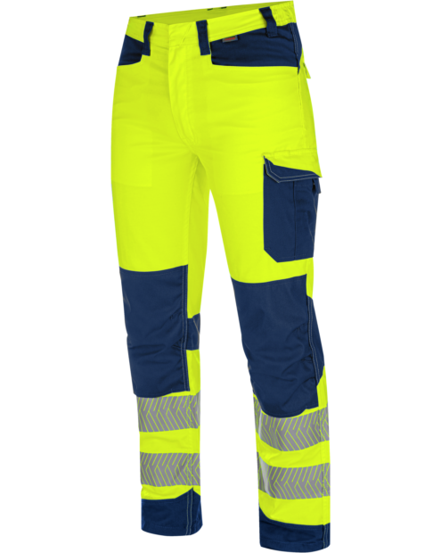"Calças de Trabalho de Alta Visibilidade Amarelo Fluorescente/Azul Marinho Würth MODYF"